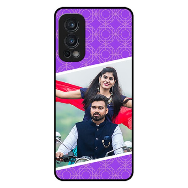 Oneplus Nord 2 5G Custom Glass Phone Case  - Violet Pattern Design