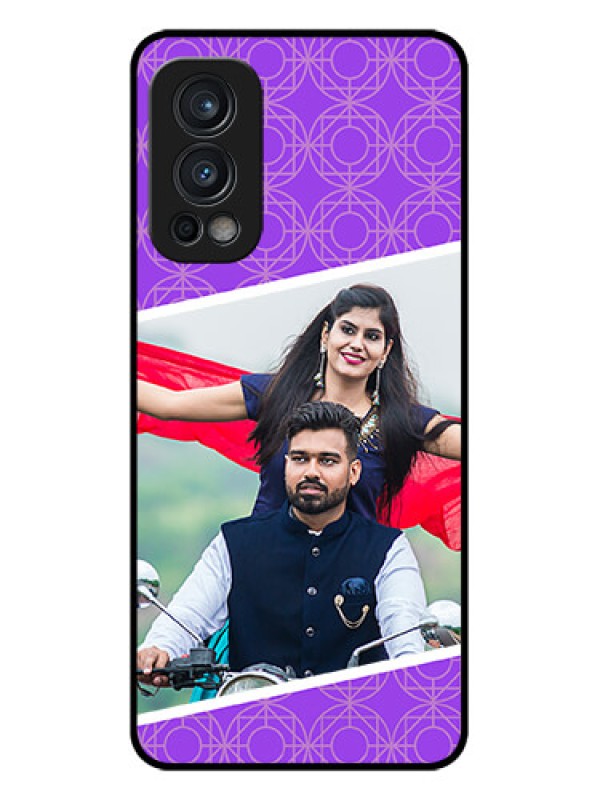Custom Oneplus Nord 2 5G Custom Glass Phone Case  - Violet Pattern Design