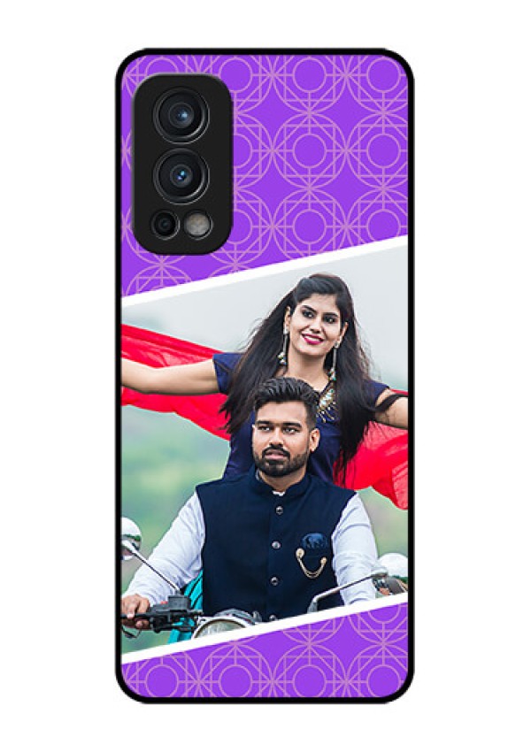 Oneplus Nord 2 5G Custom Glass Phone Case  - Violet Pattern Design