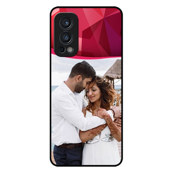 Oneplus Nord 2 5G Custom Glass Mobile Case  - Red Abstract Design