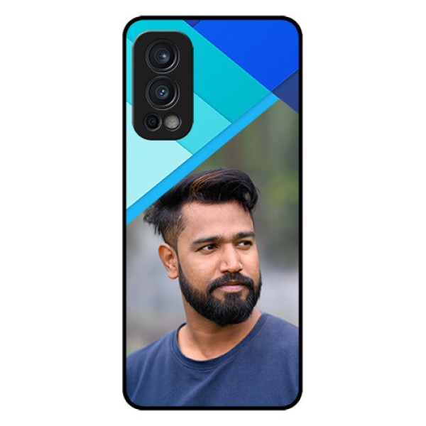 Oneplus Nord 2 5G Custom Glass Phone Case  - Blue Pattern Design