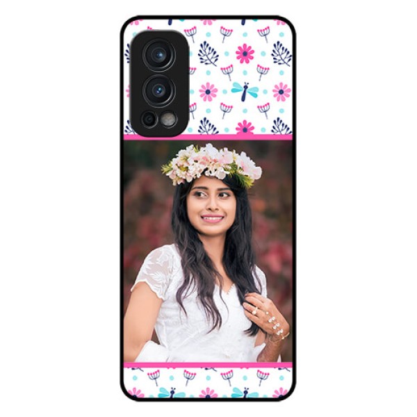 Oneplus Nord 2 5G Photo Printing on Glass Case - Colorful Flower Design Oneplus Nord 2 5G Photo Printing on Glass Case - Colorful Flower Design