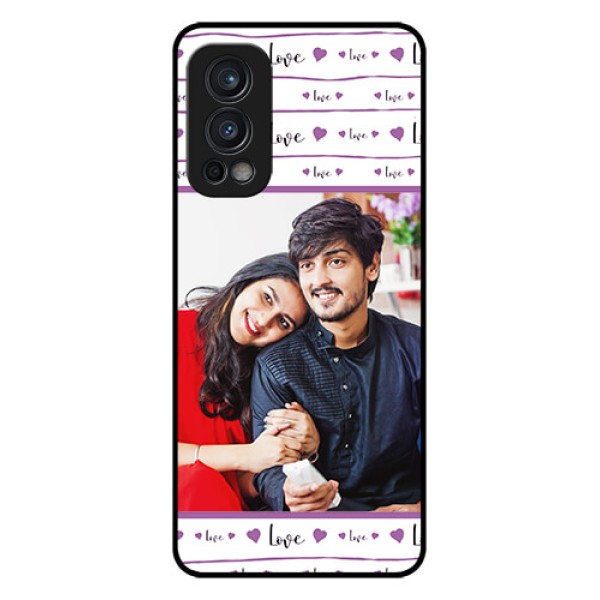Oneplus Nord 2 5G Custom Glass Mobile Case  - Couples Heart Design