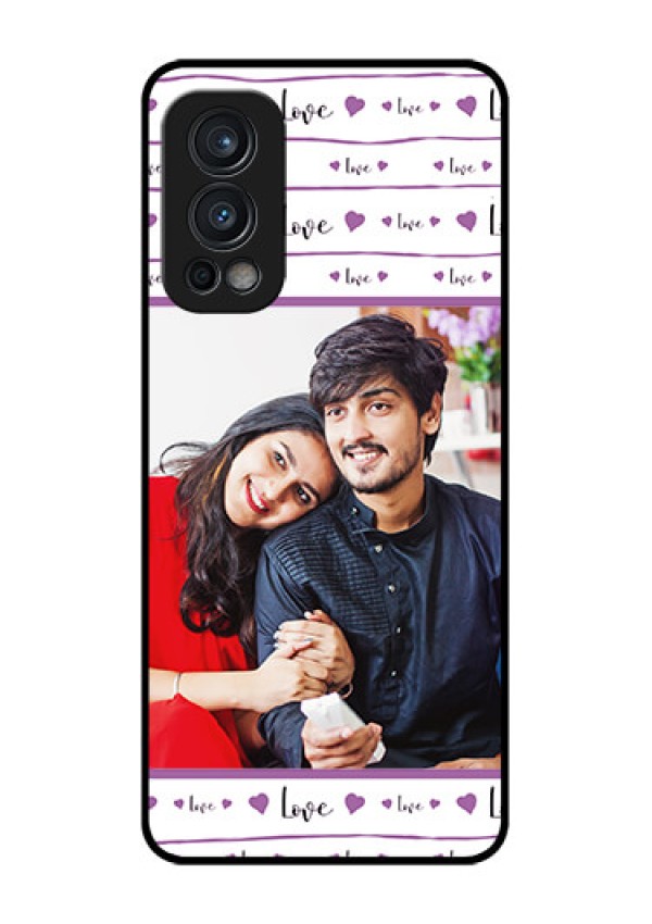 Oneplus Nord 2 5G Custom Glass Mobile Case  - Couples Heart Design