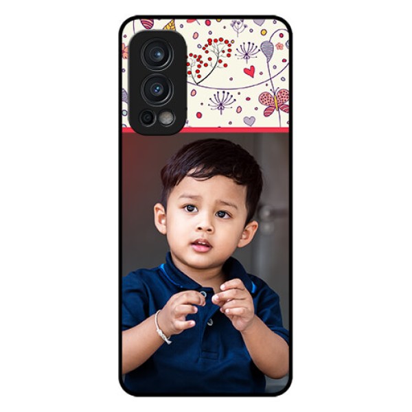 Oneplus Nord 2 5G Custom Glass Mobile Case  - Premium Floral Design