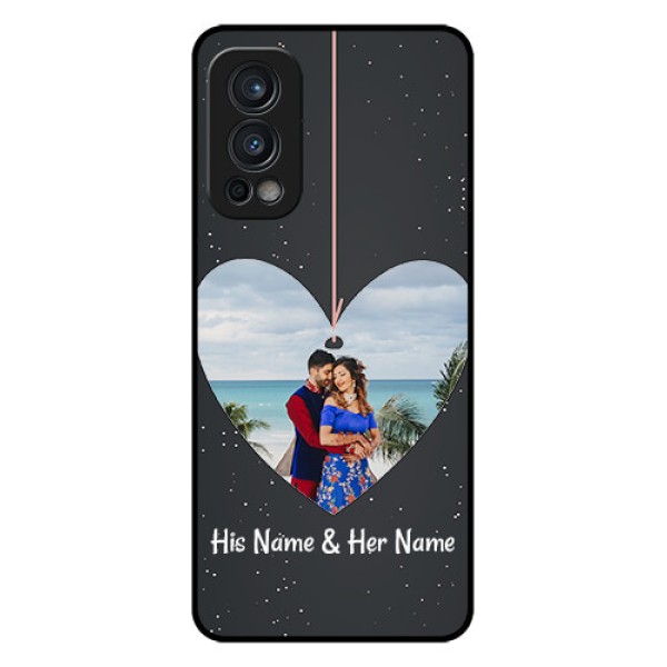 Oneplus Nord 2 5G Custom Glass Phone Case  - Hanging Heart Design