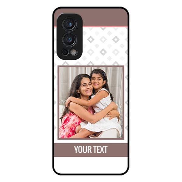 Oneplus Nord 2 5G Photo Printing on Glass Case  - Simple Diamond Design