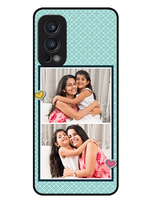 Custom Oneplus Nord 2 5G Custom Glass Phone Case  - 2 Image Holder with Pattern Design