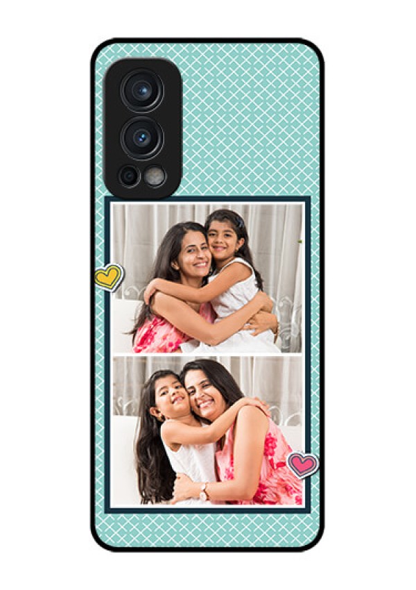 Oneplus Nord 2 5G Custom Glass Phone Case  - 2 Image Holder with Pattern Design