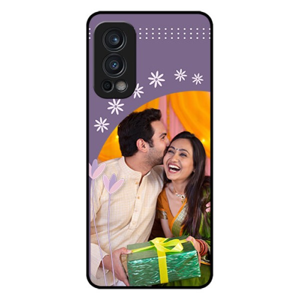 Oneplus Nord 2 5G Custom Glass Mobile Case  - Lavender flowers design 