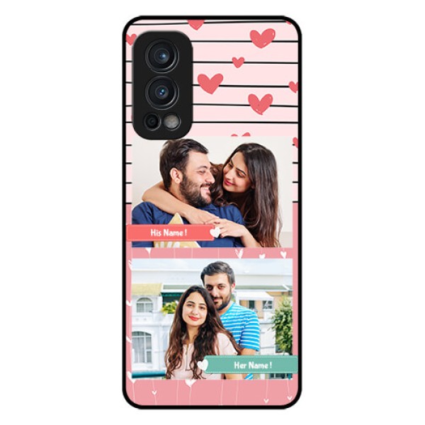 Oneplus Nord 2 5G Custom Glass Mobile Case - Photo with Heart Design Oneplus Nord 2 5G Custom Glass Mobile Case - Photo with Heart Design