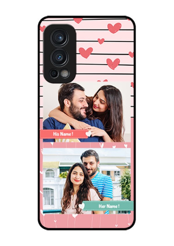 Oneplus Nord 2 5G Custom Glass Mobile Case  - Photo with Heart Design
