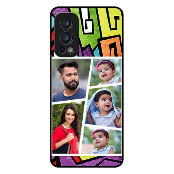 Oneplus Nord 2 5G Custom Glass Phone Case - Graffiti pattern Design Oneplus Nord 2 5G Custom Glass Phone Case - Graffiti pattern Design