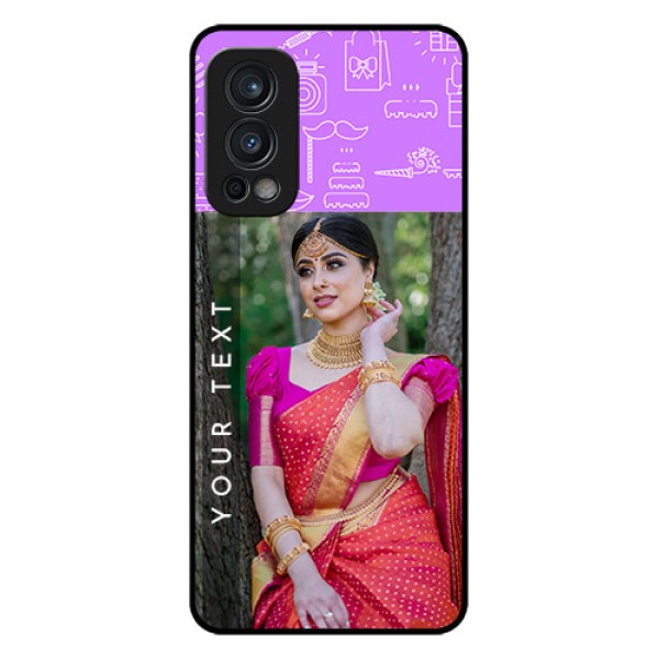 Oneplus Nord 2 5G Custom Glass Mobile Case  - Birthday Icons Design