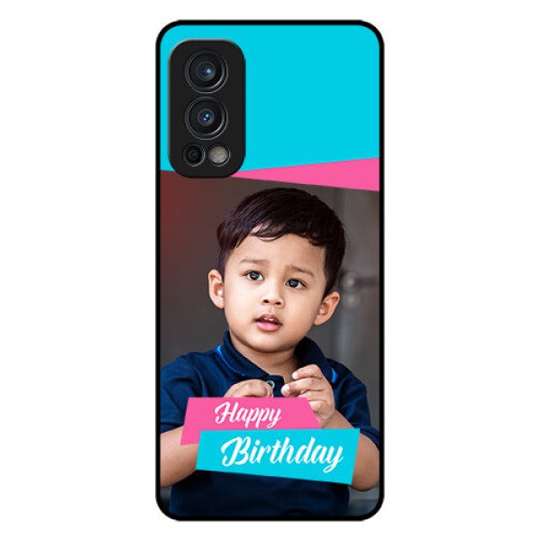 Oneplus Nord 2 5G Personalized Glass Phone Case  - Image Holder with 2 Color Design