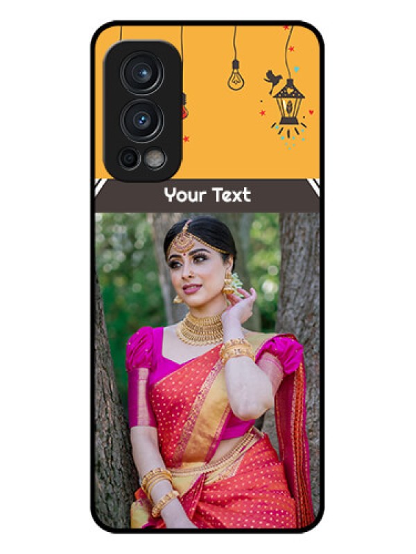 Custom Oneplus Nord 2 5G Custom Glass Mobile Case  - with Family Picture and Icons 