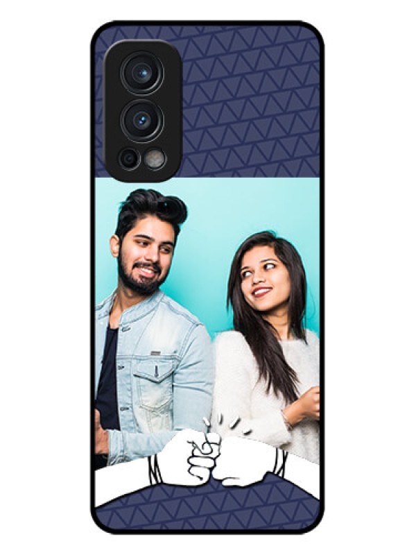 Custom Oneplus Nord 2 5G Photo Printing on Glass Case  - with Best Friends Design  