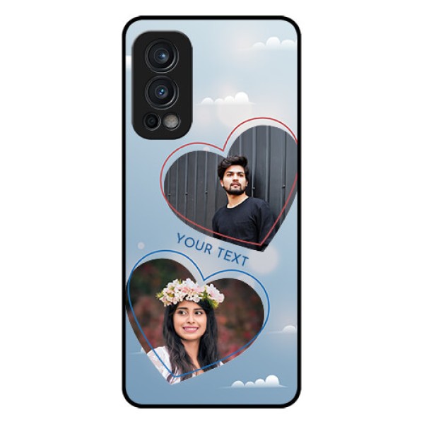 Oneplus Nord 2 5G Custom Glass Mobile Case - Blue Color Couple Design Oneplus Nord 2 5G Custom Glass Mobile Case - Blue Color Couple Design