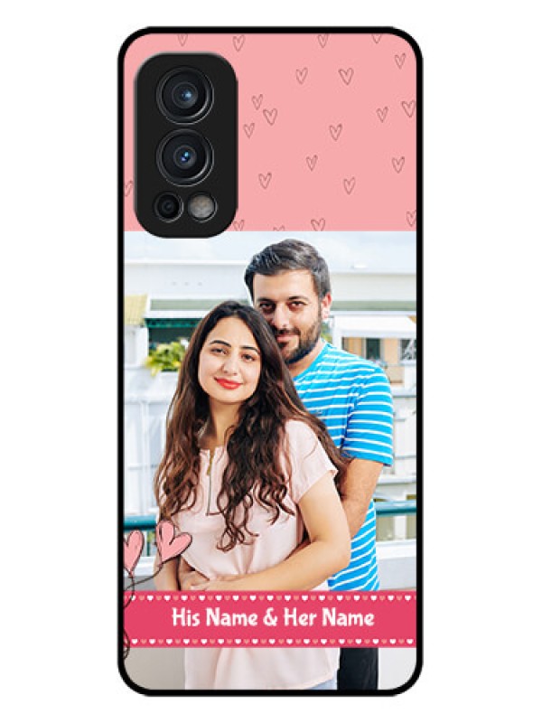 Custom Oneplus Nord 2 5G Personalized Glass Phone Case  - Love Design Peach Color