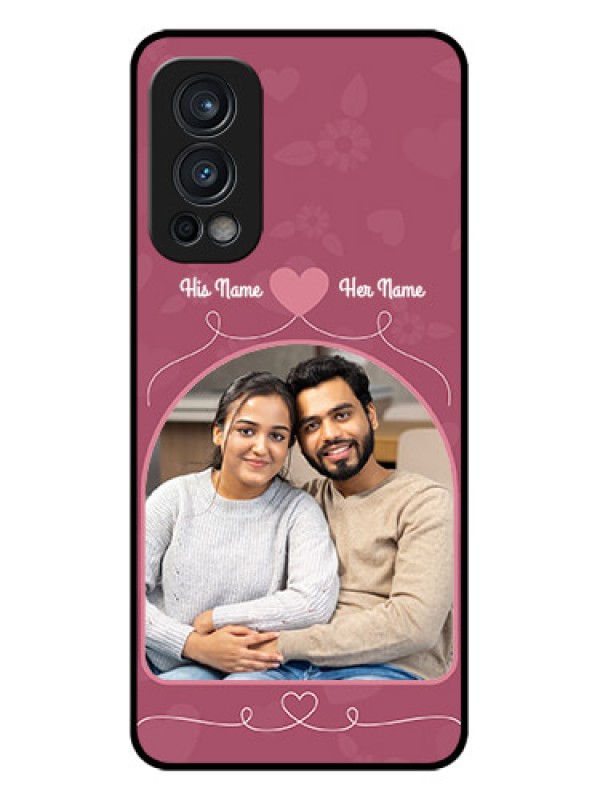 Custom Oneplus Nord 2 5G Photo Printing on Glass Case  - Love Floral Design
