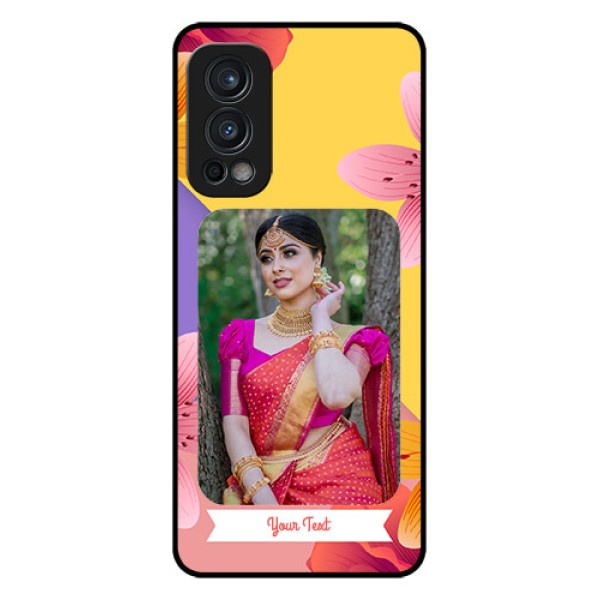 Oneplus Nord 2 5G Custom Glass Mobile Case - 3 Image With Vintage Floral Design Oneplus Nord 2 5G Custom Glass Mobile Case - 3 Image With Vintage Floral Design