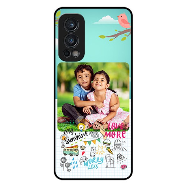 Oneplus Nord 2 5G Photo Printing on Glass Case  - Doodle love Design