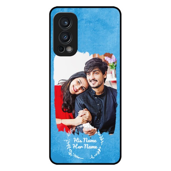 OnePlus Nord 2 5G Custom Glass Phone Case - Blue Color Vintage Design OnePlus Nord 2 5G Custom Glass Phone Case - Blue Color Vintage Design