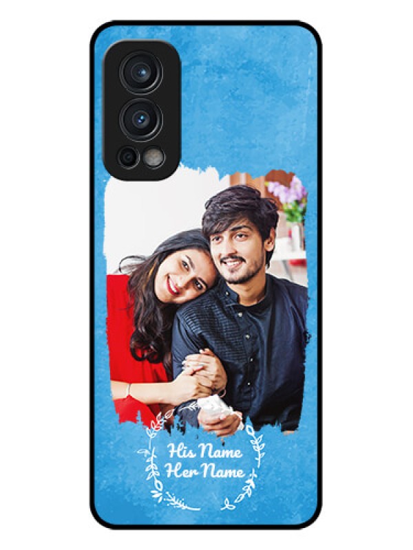 Custom OnePlus Nord 2 5G Custom Glass Phone Case - Blue Color Vintage Design