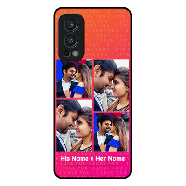 Oneplus Nord 2 5G Custom Glass Phone Case  - I Love You Pink Design