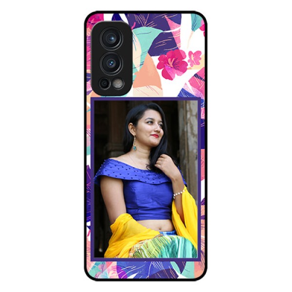 Oneplus Nord 2 5G Custom Glass Mobile Case - Abstract Floral Design Oneplus Nord 2 5G Custom Glass Mobile Case - Abstract Floral Design