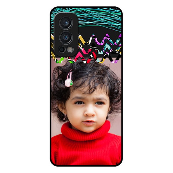 Oneplus Nord 2 5G Personalized Glass Phone Case  - Neon Abstract Design