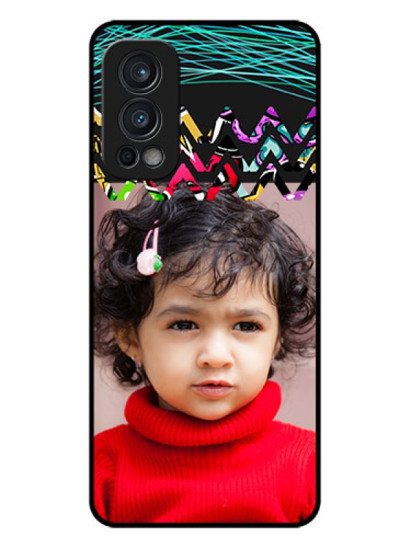 Custom Oneplus Nord 2 5G Personalized Glass Phone Case  - Neon Abstract Design