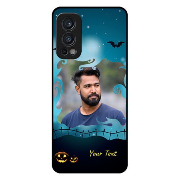 Oneplus Nord 2 5G Custom Glass Phone Case - Halloween frame design Oneplus Nord 2 5G Custom Glass Phone Case - Halloween frame design