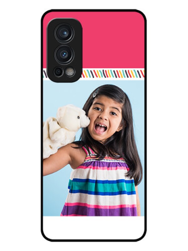 Custom Oneplus Nord 2 5G Personalized Glass Phone Case  - Line art design