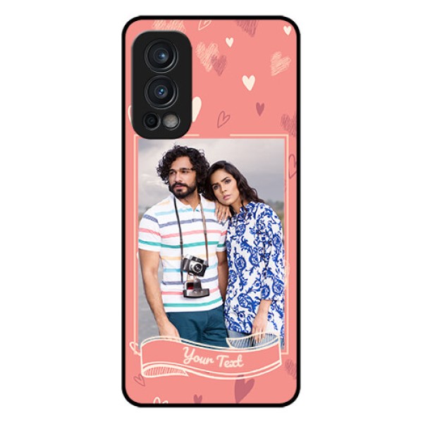 Oneplus Nord 2 5G Custom Glass Phone Case  - Love doodle art Design