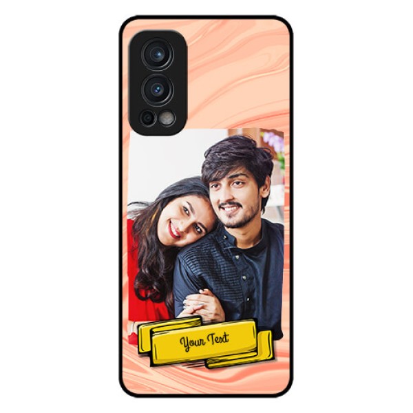 Oneplus Nord 2 5G Personalized Glass Phone Case  - Marble Texture Design