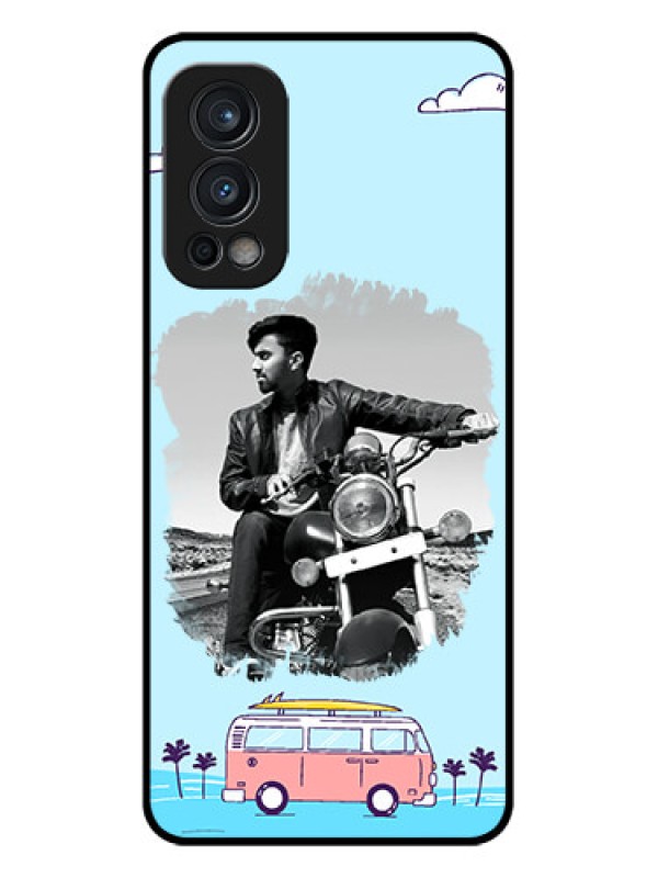 Custom Oneplus Nord 2 5G Photo Printing on Glass Case  - Travel & Adventure Design