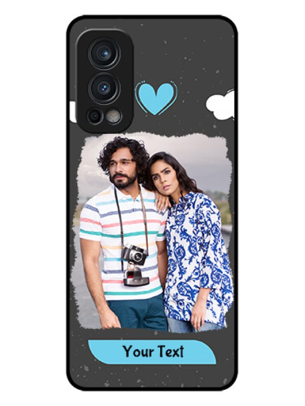 Custom Oneplus Nord 2 5G Custom Glass Phone Case  - Splashes with love doodles Design