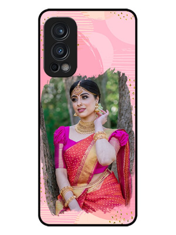 Custom Oneplus Nord 2 5G Personalized Glass Phone Case  - Gold Glitter Splash Design