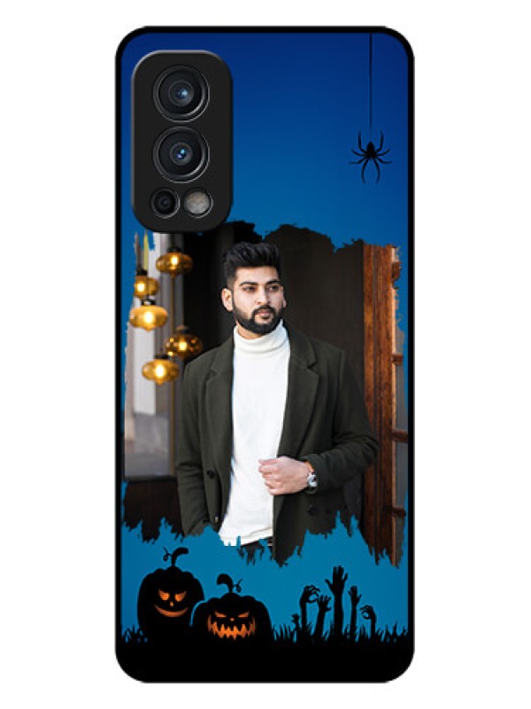 Custom Oneplus Nord 2 5G Photo Printing on Glass Case  - with pro Halloween design 