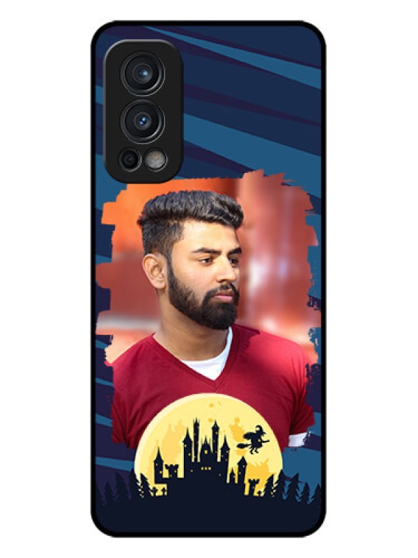 Custom Oneplus Nord 2 5G Photo Printing on Glass Case  - Halloween Witch Design 