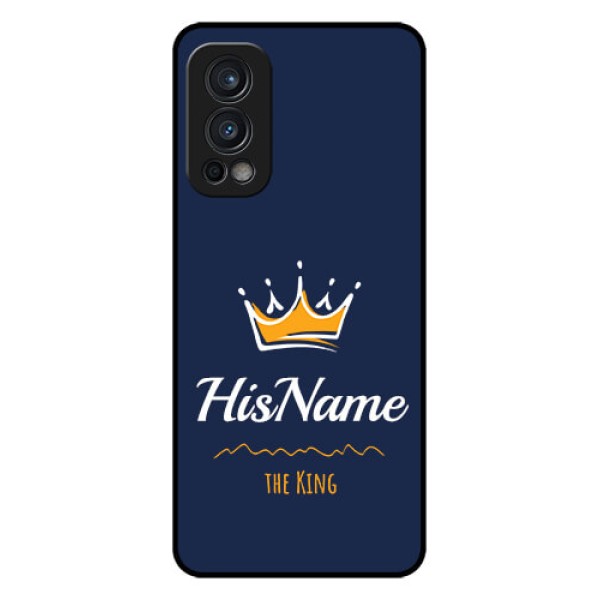 Oneplus Nord 2 5G Glass Phone Case King with Name