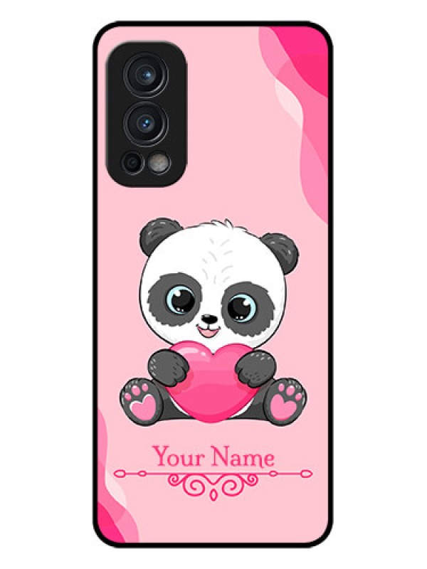 Custom Nord 2 5G Custom Glass Mobile Case - Cute Panda Design