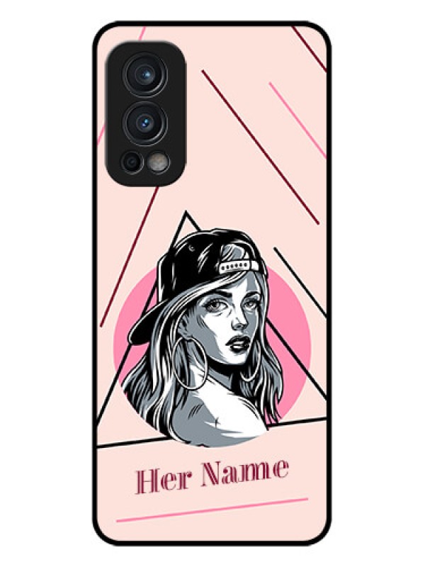 Custom Nord 2 5G Personalized Glass Phone Case - Rockstar Girl Design