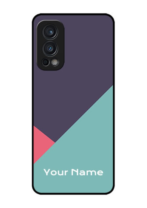 Nord 2 5G Custom Glass Mobile Case - Tri Color abstract Design