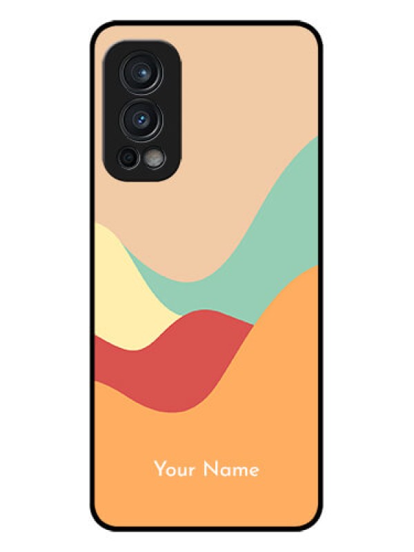 Custom Nord 2 5G Personalized Glass Phone Case - Ocean Waves Multi-colour Design