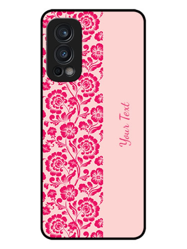 Custom Nord 2 5G Custom Glass Phone Case - Attractive Floral Pattern Design
