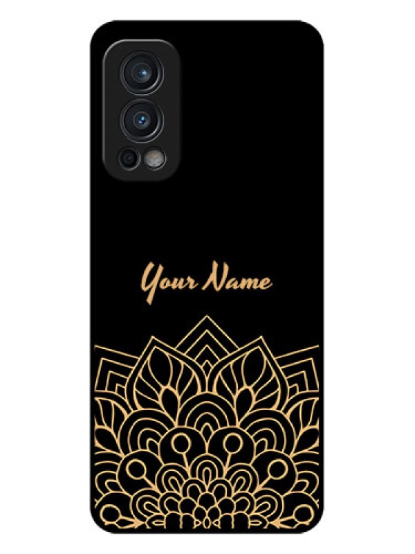Custom Nord 2 5G Custom Glass Phone Case - Golden mandala Design