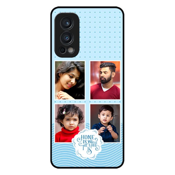 Nord 2 5G Custom Glass Phone Case - Cute love quote with 4 pic upload Design Nord 2 5G Custom Glass Phone Case - Cute love quote with 4 pic upload Design