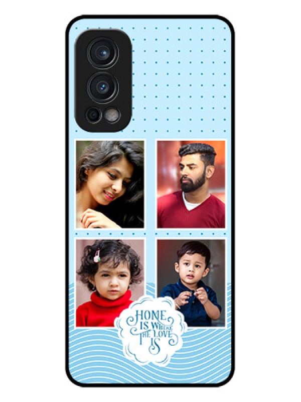 Custom Nord 2 5G Custom Glass Phone Case - Cute love quote with 4 pic upload Design